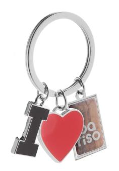 I Love keyring Silver/red