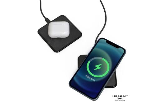 2259 | Xoopar Iné Wireless Fast Charger - Recycled Leather 15W Black