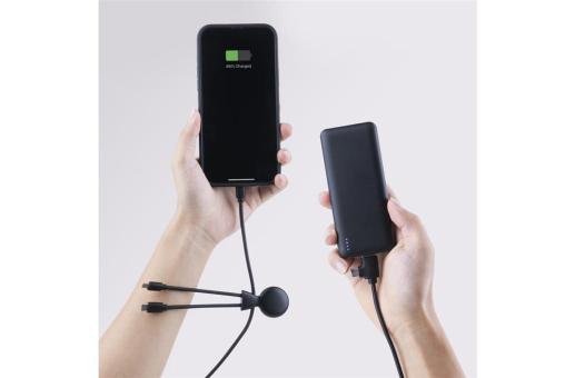 3199 | Xoopar Mr. Bio Powerbank and cable pack 7.000mAh Schwarz