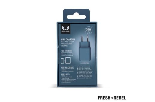 2WC30 I Fresh 'n Rebel Mini Charger USB-C + A PD // 30W Blau