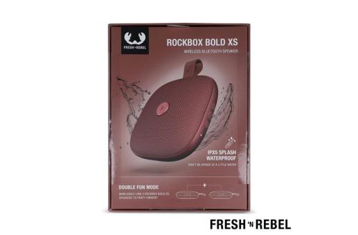 1RB5100 | Fresh 'n Rebel Rockbox Bold Xs splashproof TWS speaker 4W Hellrot