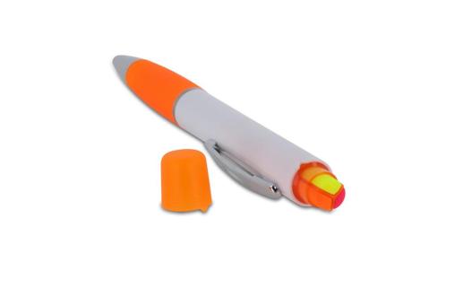 Ball pen Hawaii with tri-colour highlighter Orange/white