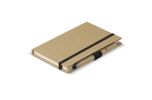 Cardboard notebook A6 + pen LT87949 Brown