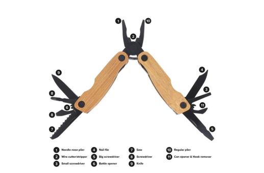 Multi-Tool Bamboo 12 Funktionen Schwarz