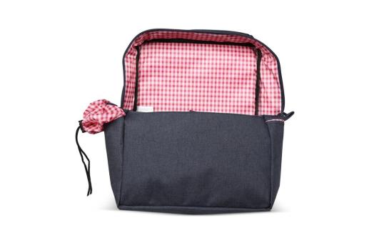 Picknick-Doppel-Fahrradtasche aus R-PET-Material Dunkelblau