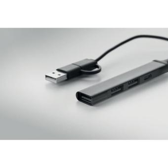 CURRENT 4 Port USB Hub Schwarz