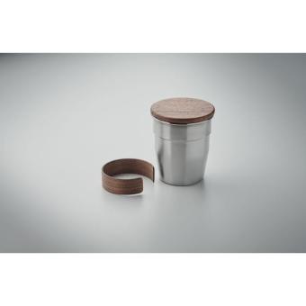 WALNUT Single wall tumbler 350 ml Flat silver