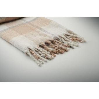 QUET Chequered mohair blanket Fawn