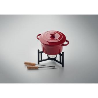 BIG KASE Ceramic fondue set 300 ml Red